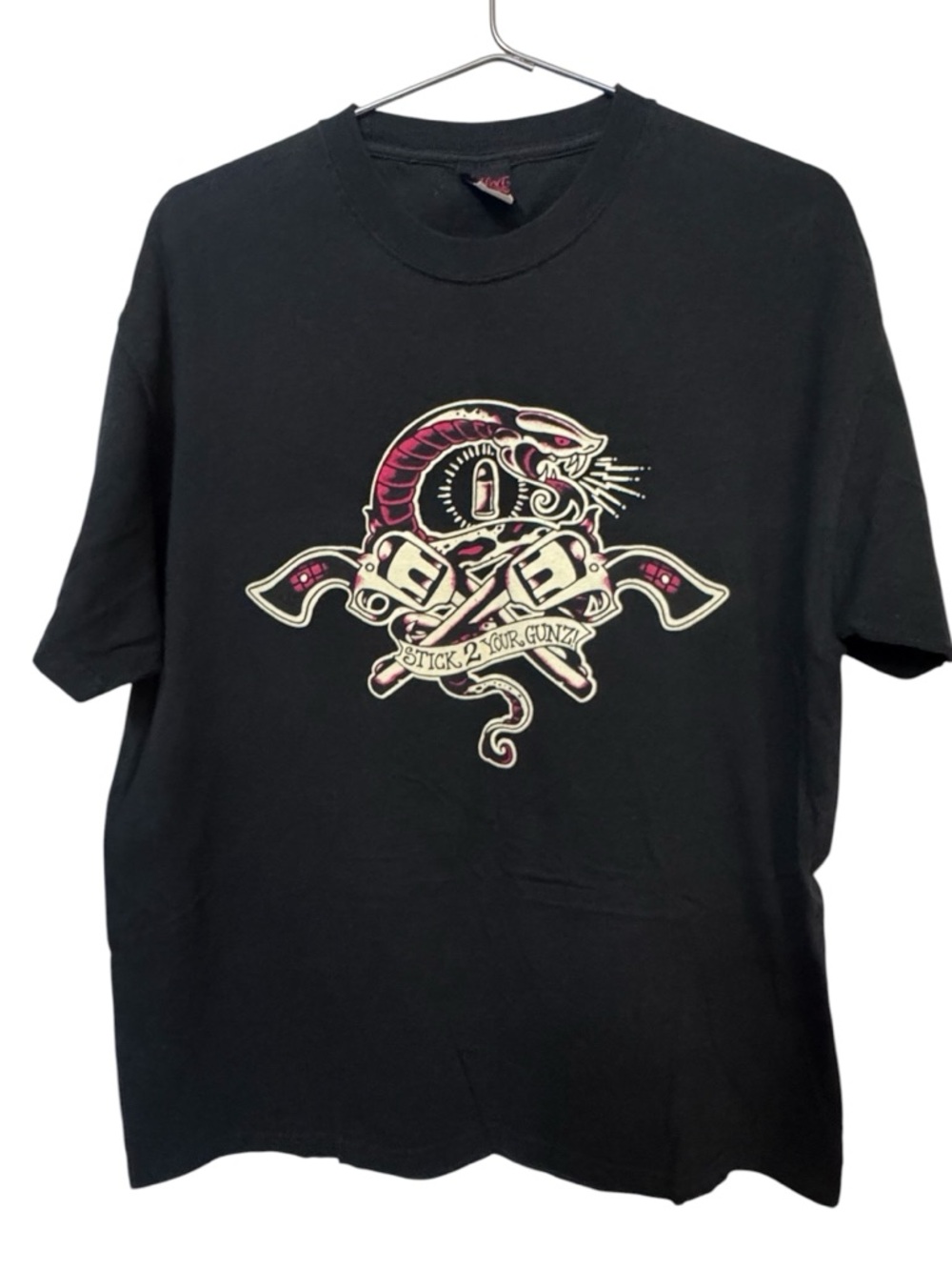 Vintage Felon Clothing Stick to Your Gunz Men’s Black L T-Shirt 90s Y2K